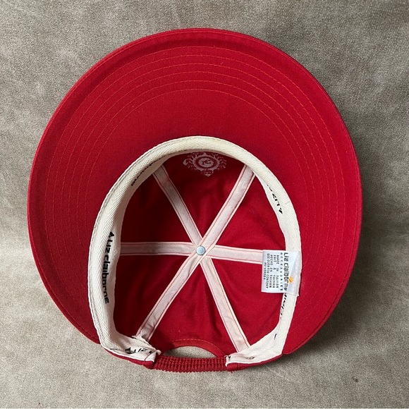 Retro Liz Claiborne Red Half Brim Hat 1990s with a Rubber Band Back - Picture 7 of 8